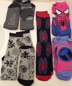 GoT and Spider Man Socks