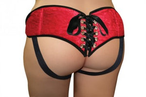 Red Satin Corsette Strap on - Plus Size