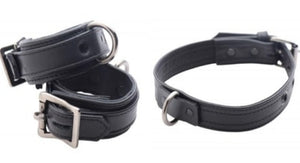 Luxurious Leather Collar and Cuffs
