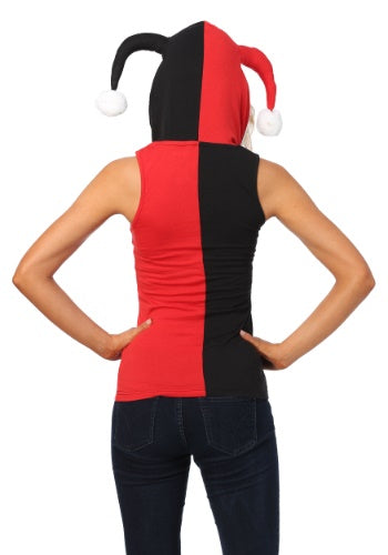 Harley Quinn Hooded Tank with Jester Horns