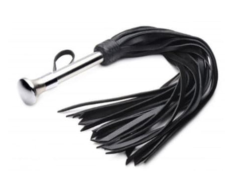 Stainless Steel Handled Leather Flogger