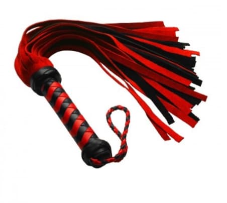 Short Red and Black Suede Flogger