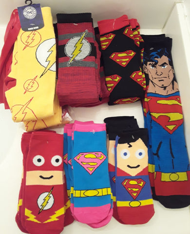 Superman and Flash Socks